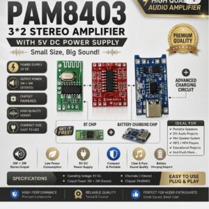 PAM8403 Mini 5V Bluetooth Audio Amplifier Board Kit with Type-C Charging Module (DIY Speaker Set)