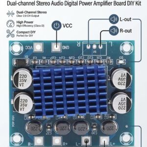 TPA3116D2 2.0 Channel Stereo Audio Digital Power Amplifier Board (HW-404) 12V-24V DC