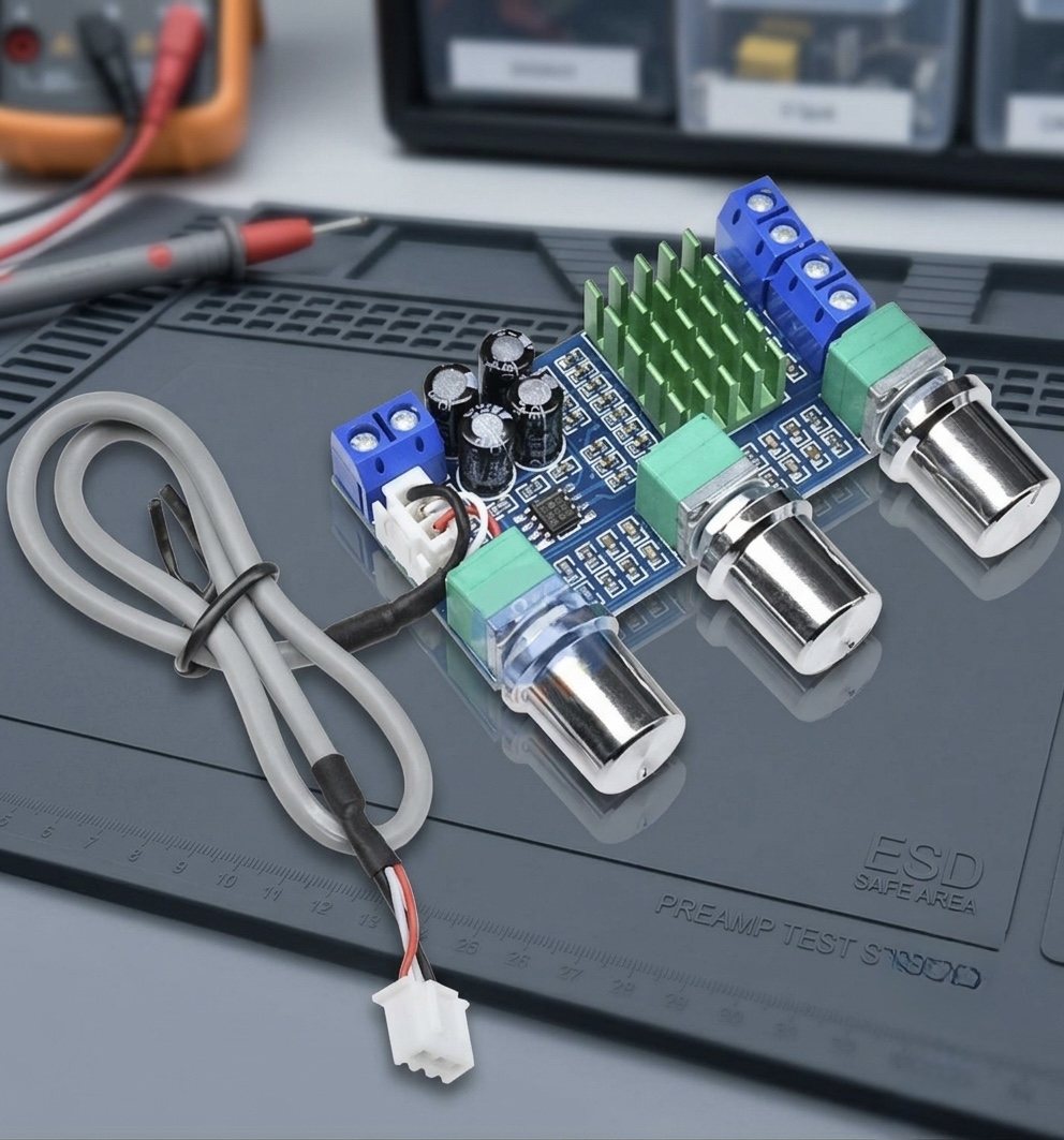 TPA3116D2 2.0 Channel 50W+50W Stereo Class-D Audio Amplifier Board with Bass, Treble & Volume Control Knobs (12V-24V DC) - Image 2