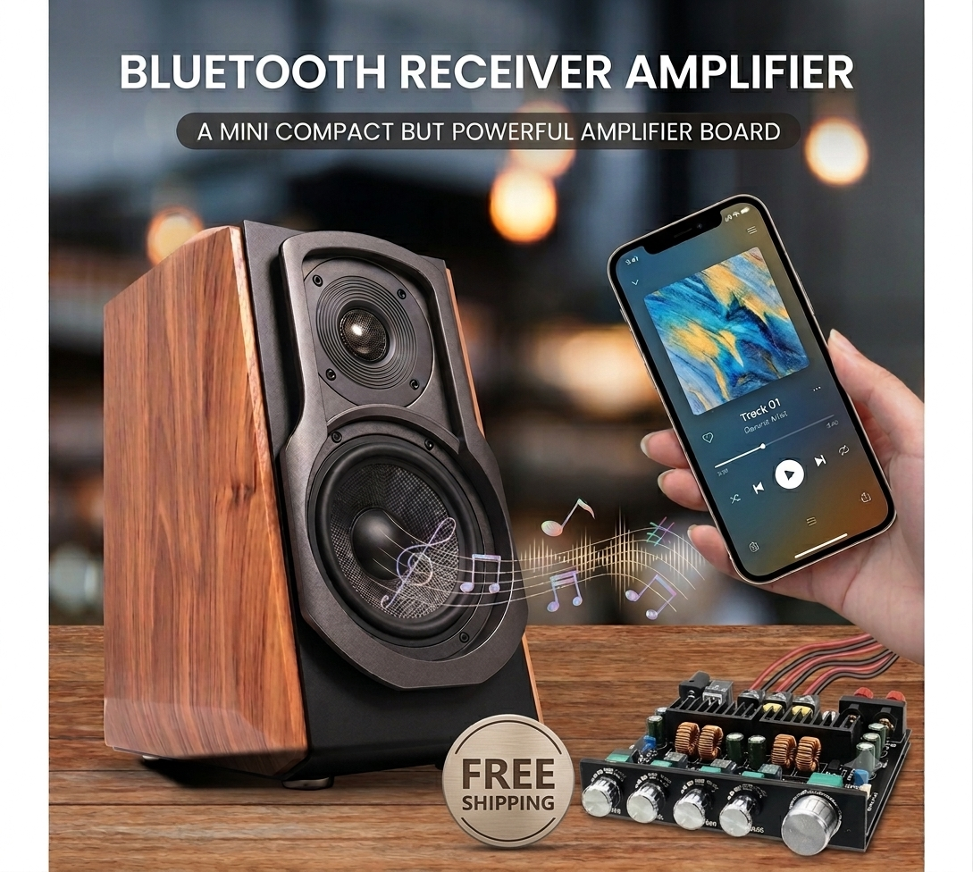ZK-AS21 2.1 Channel Bluetooth 5.1 Power Amplifier Board (220W+220W+350W) with Treble & Bass Control - Image 5
