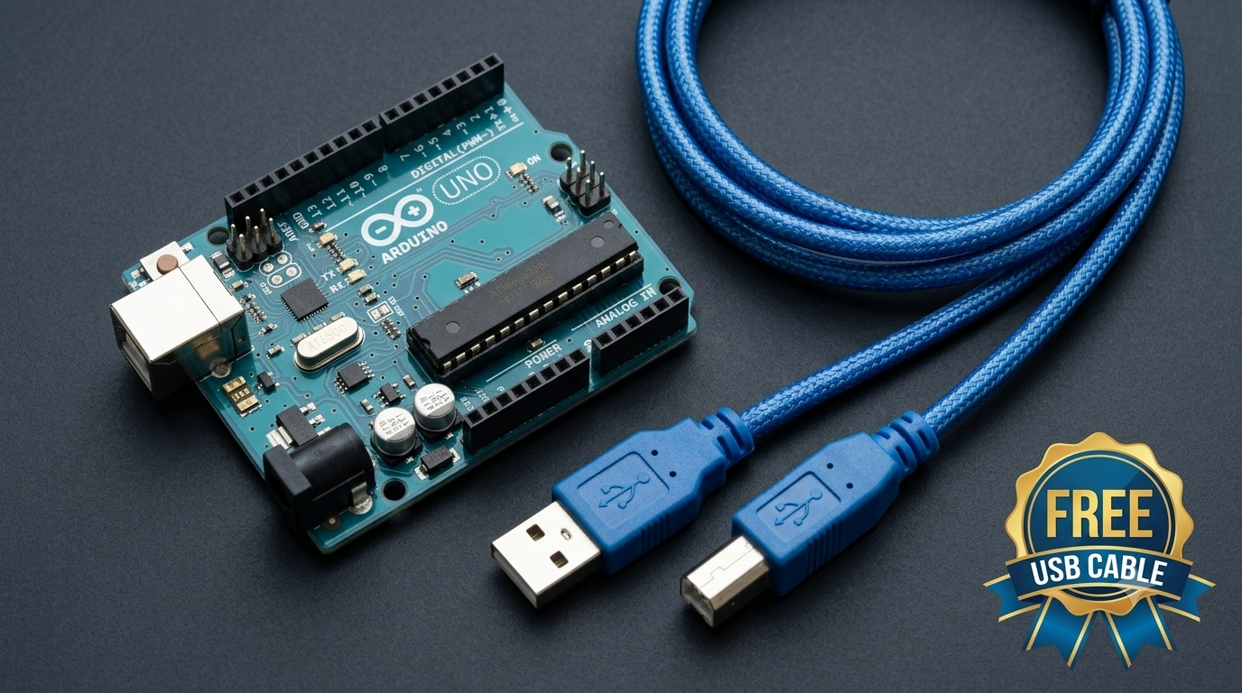 Original Quality Arduino Uno R3 DIP Board (Socketed ATmega328P & ATmega16U2 USB) - Made in Italy Design - Image 3